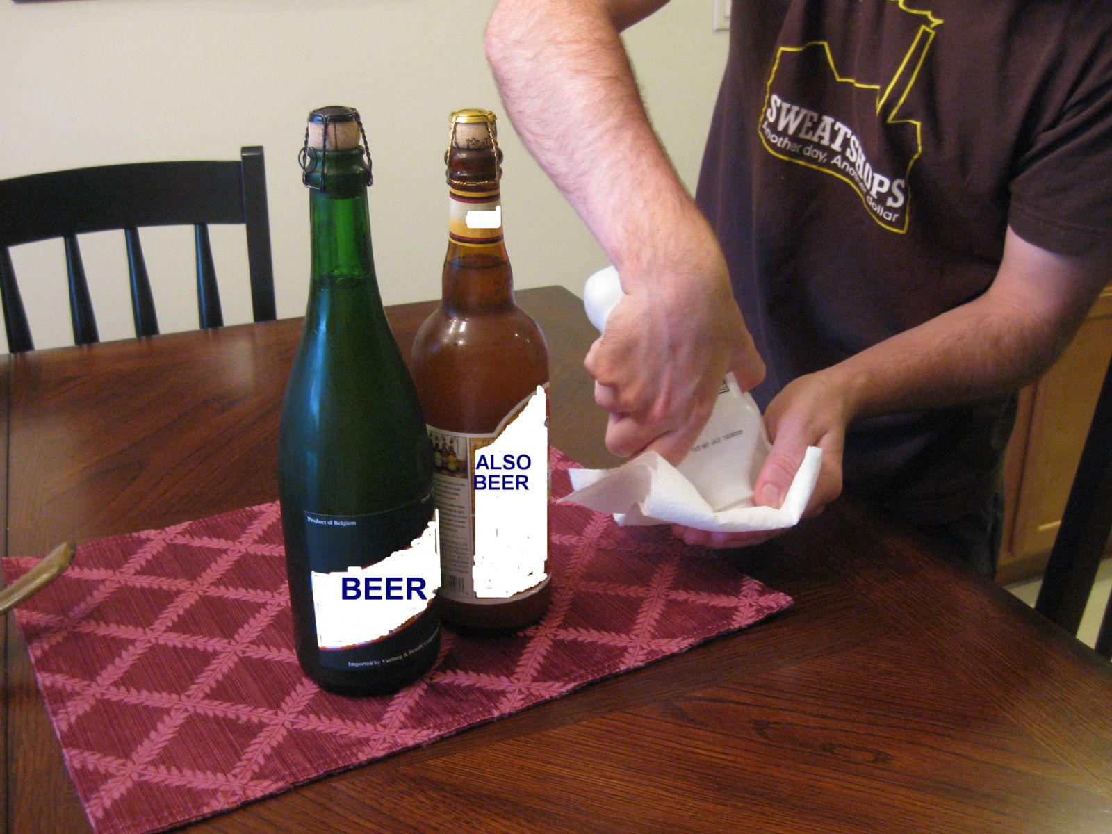 Sanitizing Beer Bottle with Rubbing Alcohol